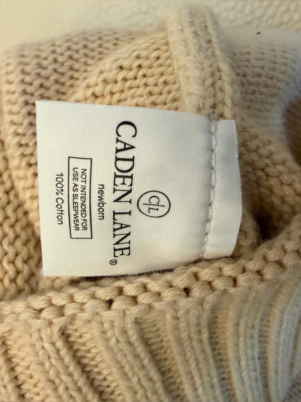 Caden Lane Baby Knit Pom Beanie with Matching Booties - Cream - Picture 3 of 3